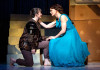 Jennifer Morrison, right, as Penelope with Tyler Meredith as Odysseus in “The Penelopiad,” at Goodman Theatre through March 31, 2024.