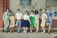 L t R: Ethan Lupp (Corny), A’mia Imani (Little Inez), Abraham Deitz-Green (Link), Grace Hall (Tracy), Lily Ramras (Penny), Ajene Cooks (Seaweed), Emma Jean Eastlund (Velma), Scott Spector (Edna).