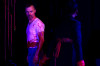 Michael Dias (Wolf) and Monique Marsahun (Narrator) in WOLVES from Redtwist Theatre now playing through November 5.