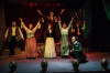 (front right) Kevin Webb with (back, l to r) Matt McNabb, Maiko Terazawa, Megan DeLay, Ryan Lanning, Jessica Lauren Fisher and Jeremy Trager in Black Button Eyes Productions’ Chicago premiere musical NEVERMORE – The Imaginary Life and Mysterious Death of Edgar Allan Poe.