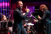 Baritone David Adam Moore in David T. Little's "Soldier Songs," conducted by Lidiya Yankovskaya, in a Chicago Opera Theater production at Chicago's Epiphany Center.