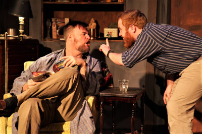 Robert Tobin and Dylan Todd in AstonRep Theatre Company’s production of THE LONESOME WEST.