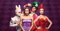 (L-R) Stefan Gonçalvez,Amanda Assucena, Jonathan Dole and Victoria Jaiani in “Joffrey Ballet’s ‘Alice’s Adventures in Wonderland.