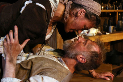 Elizabeth Laidlaw and Aaron Christiansen in First Folio's "The Man-Beast" at Mayslake Peabody Mansion