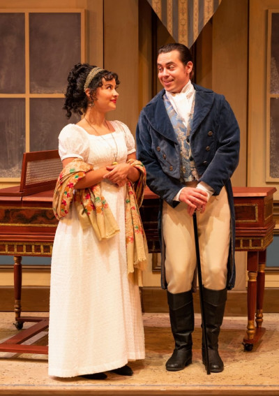 Janyce Carabello and Nate Santana in 'Georgiana and Kitty: Christmas at Pemberley'
