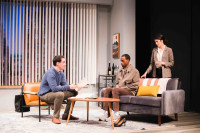(L-R) Ryan Hallahan, Terry Bell and Sarah Coakley Price in "Love Song' at Theater Wit