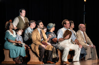 (L, standing) Eric Slater. (L - R, sitting) Penelope Walker, Thomas Murphy Molony, Lawrence Grimm, Hamid Dehghani, Presley Rose Jones, Meighan Gerachis, Ryan Kitley, Charín Álvarez and William Dick.