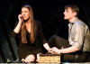 Cydney Moody is Jean and Mike Newquist is Dwight in Sara Ruhl's Dead Man's Cell Phone at the Greenhouse Theater.
