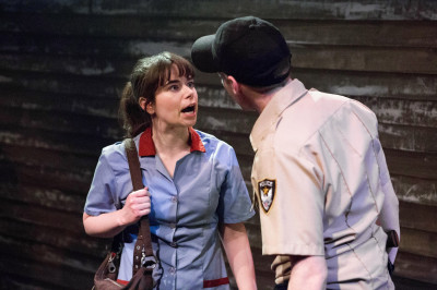 Angela Morris and Andy Fleischer in The Gift Theatre's world premiere of HANG MAN.