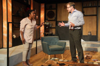 (left to right) Elana Elyce and Tom Jansson in Interrobang Theatre Project’s production of ‘The Goat, or Who is Sylvia?’ at Rivendell Theatre