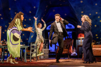 (L-R) Christiana Clark, Bryce Gangel, Luigi Sottile, Jessie Fisher in Holiday at Goodman Theatre.