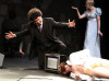 Dan Cobbler as the Curator, David Lovejoy as Galileo, and Genevieve Corkery as his daughter Virginia in Trap Door Theatre's "Galileo," running through June 14, 2025.