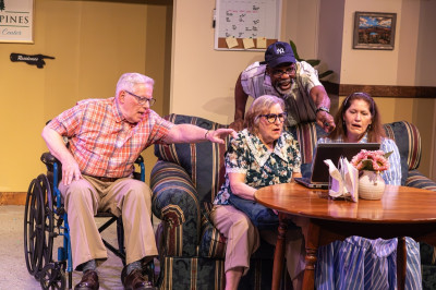 (left to right) Bob Sanders, Ellen Phillips, Kenneth Johnson and Elizabeth Rude in Citadel Theatre's 'A Jukebox for the Algonquin'