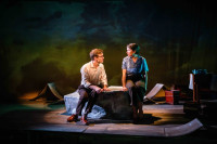 (L to R) Christopher Sheard and Leah Karpel in DEAR ELIZABETH from Remy Bumppo Theatre Company, written by Sarah Ruhl and directed by Remy Bumppo Creative Producer Christina Casano, now playing through November 17, at Theater Wit, 1229 W. Belmont Ave.