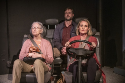 (left to right) Meg Thalken, Bruch Reed and Amy Montgomery in The Den Theatre’s production of FOUR PLACES.