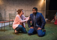 Darci Nalepa and Gabrial Ruiz in "Cry it Out" at Northlight Theatre
