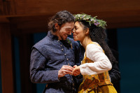 Rory Alexander and Kemi-Bo Jacobs as William and Agnes Shakespeare in the Royal Shakespeare Company’s "Hamnet," through March 8, 2026 at Chicago Shakespeare Theater.
