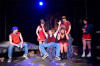(left to right) Amanda Giles, Carissa Gonzalez and Britain Gebhardt in Underscore Theatre Company’s world premiere musical CARRIE 2: THE RAGE (An Unauthorized Musical Parody).