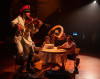 Adam Qutaishat, Dana Saleh Omar, Dave Honigman in 'The Band's Visit' at Writers Theatre