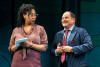 Olivia Denise Dawson and Jason Alexander in the world premiere comedy Judgment Day. In The Yard at Chicago Shakespeare through May 26, 2024.