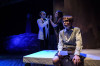 (left to right) Kevin Webb, Mikaela Sullivan and Leo Spiegel in Black Button Eyes Productions’ Chicago premiere of WHISPER HOUSE
