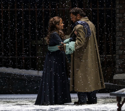 Ailyn Pérez as Mimi and Pene Pati as Rodolfo in Puccini’s “La Bohème” at the Lyric Opera of Chicago.