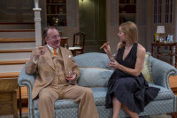 Tim Monsion plays Senator George Mallonee and Mattiw Hawkinson plays Anna Fitzgerlad in The City of Conversation currently being performed at Northlight Theatre.