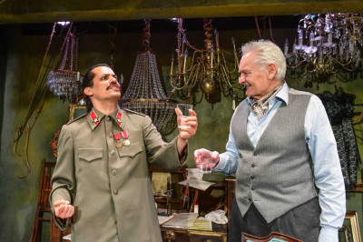 Esteban Andres Cruz and John Judd in "Six Men Dressed Like Stalin," running through June 22 at A Red Orchid Theatre