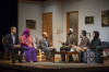 Laura Crotte (from left), Amro Salama, Allen Gilmore, Rom Barkhordar and Susaan Jamshidi in "Yasmin's Necklace," a play by Ronina Malik at the Goodman Theatre