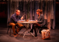 Mark Montgomery and Cassidy Slaughter in Northlight Theatre's Brooklyn Laundry