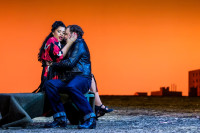 Gabriella Reyes as Nedda and Luke Sutliff as Silvio in Pagliacci.