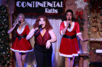 (left to right) Allison Petrillo, Caitlin Jackson and Sydney Genco in Hell and a Handbag Productions’ holiday hit BETTE: XMAS AT THE CONTINENTAL BATHS at Mary's Attic through December 31st