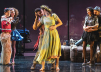 Will Allan (Clown) with Amanda Drinkall (Mopsa), Xavier Bleuel (Florizel), Chloe Baldwin (Perdita), Cher Alvarez (Nell), Martin Zebari (Shepherd),