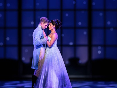 Jeffrey Kringer as Prince Topher and Lissa deGuzman as Cinderella in 'Roger + Hammerstein's Cinderella' at Drury Lane Theatre